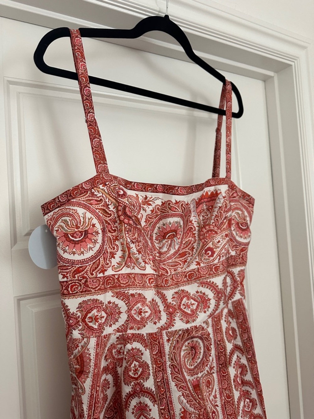 Hill House Mini Dress in Coral Paisley - Picture 6 of 10